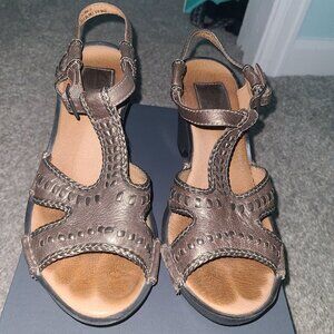 Clarks Metallic Leather wedges